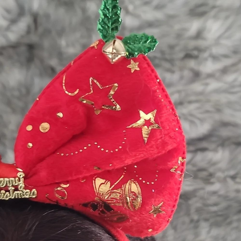 Festive Red Christmas Bow Headband